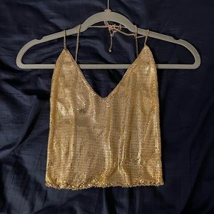 NEW Urban Outfitters gold chain link halter top